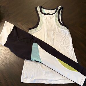 Women's S Multicolor Tank Top & Leggings Set Fitness Casual